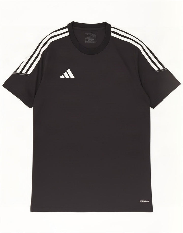 T-shirt Adidas Aeroready da uomo piccola piccola in poliestere nero