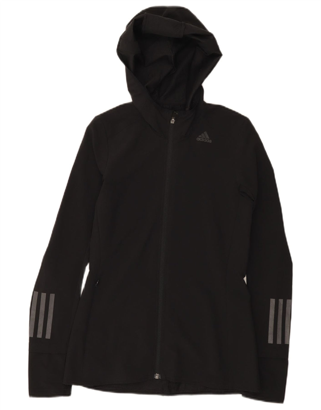 Giacca da ginnastica con cappuccio da donna Adidas UK 0/2 2XS poliestere nero