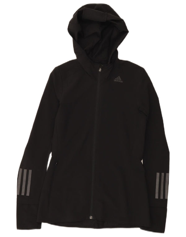Giacca da ginnastica con cappuccio da donna Adidas UK 0/2 2XS poliestere nero