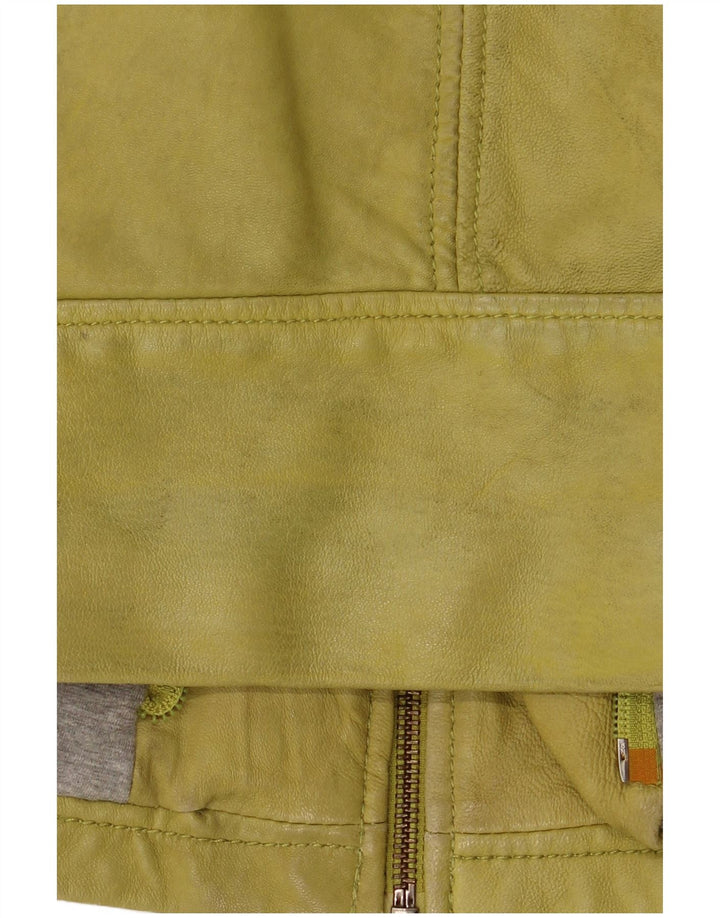 Giacca in pelle da donna Freaky Nation UK 10 piccola pelle verde