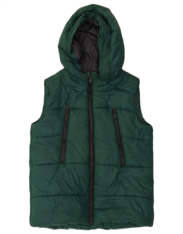 Gilet imbottito con cappuccio Marks & Spencer per ragazzi 11-12 anni in poliestere verde