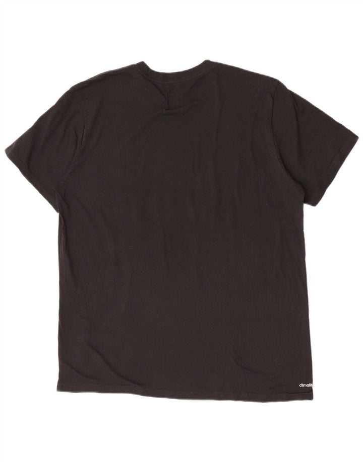 T-shirt grafica Adidas da uomo Climalite Top XL poliestere nero