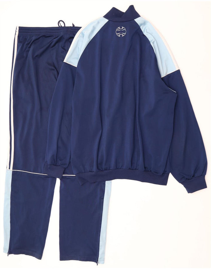 Tuta intera da uomo Adidas UK 42/44 Large Blu Navy Colourblock Poliestere
