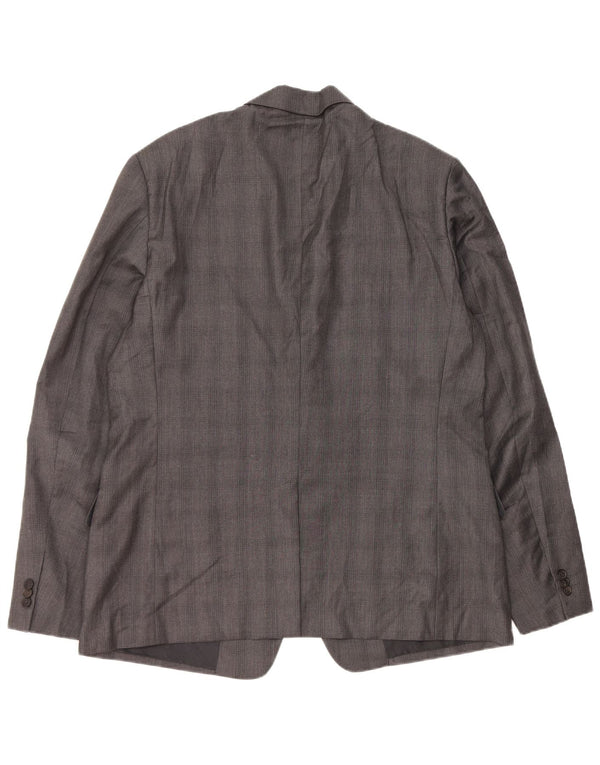 Giacca blazer da uomo a 2 bottoni Prada IT 56 2XL viscosa a quadri grigia