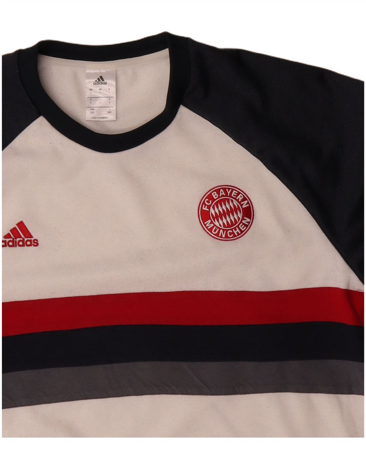 Adidas Uomo FC Bayern Munchen Felpa Maglione Grande Bianco Colourblock