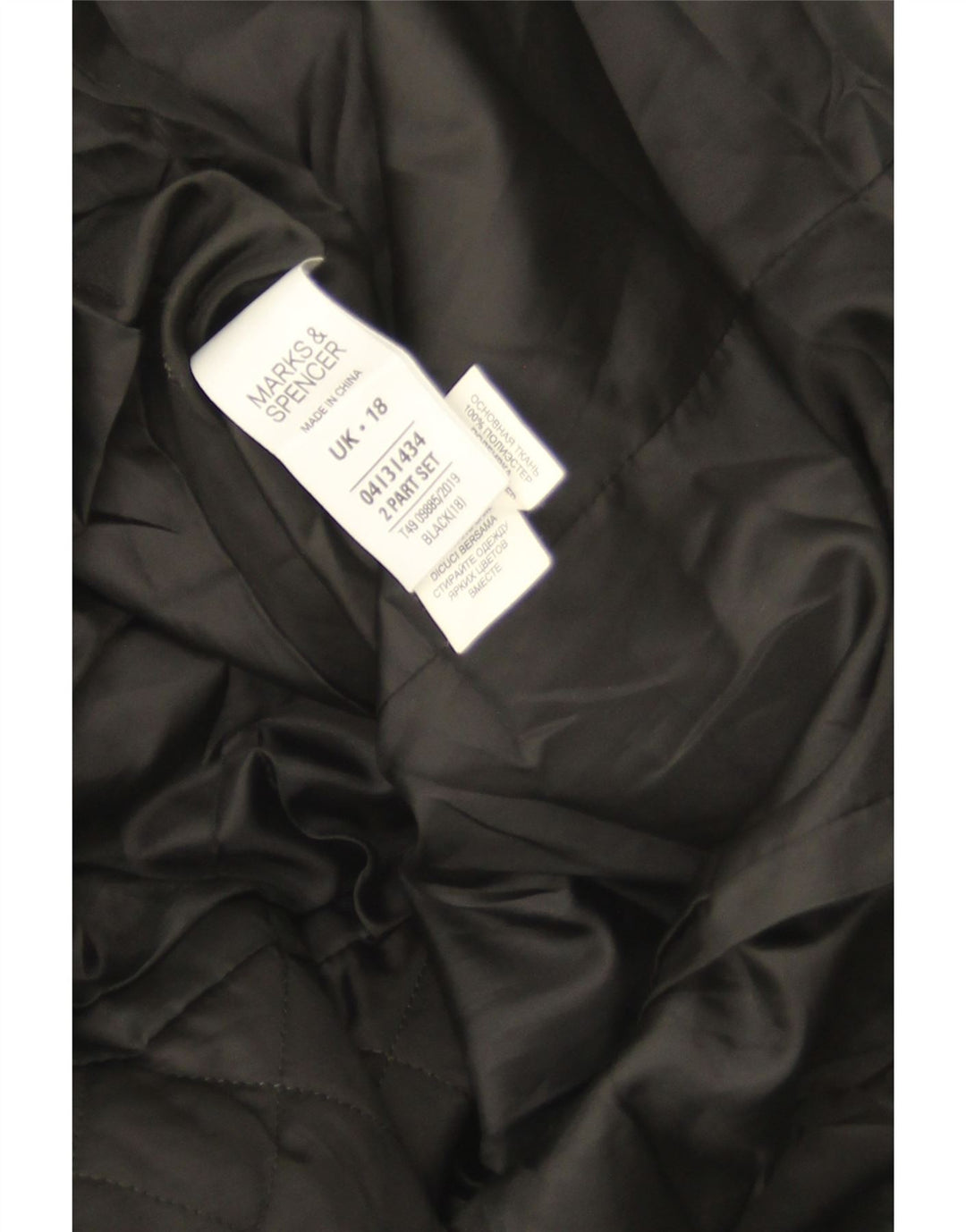 Soprabito trapuntato da donna Marks & Spencer UK 18 XL poliestere nero