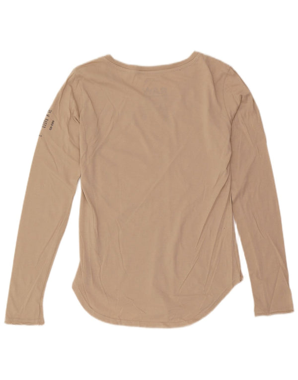 Top grafico da donna G-Star manica lunga UK 6 XS Beige