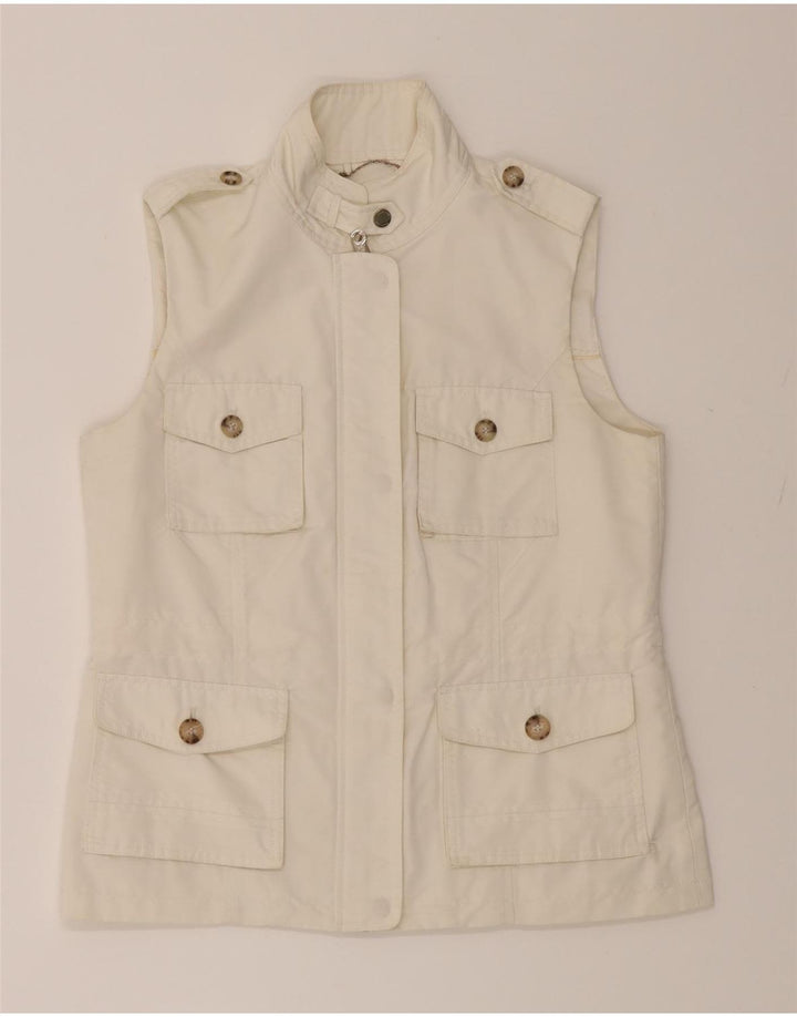 MASSIMO DUTTI Womens Military Utility Gilet UK 10 Small White Vintage Massimo Dutti and Second-Hand Massimo Dutti from Messina Hembry 