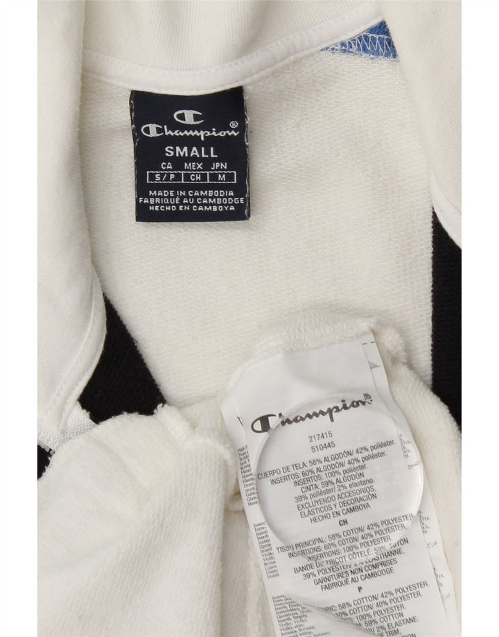 CHAMPION Giacca da tuta grafica da uomo piccola in cotone color block bianco