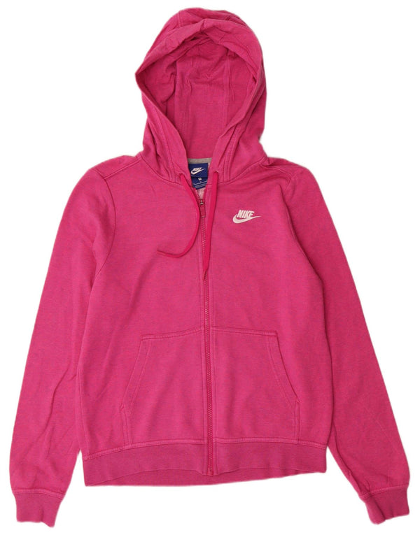 Nike Womens Loose Fit Zip Hoodie Sweater UK 8 Small Pink