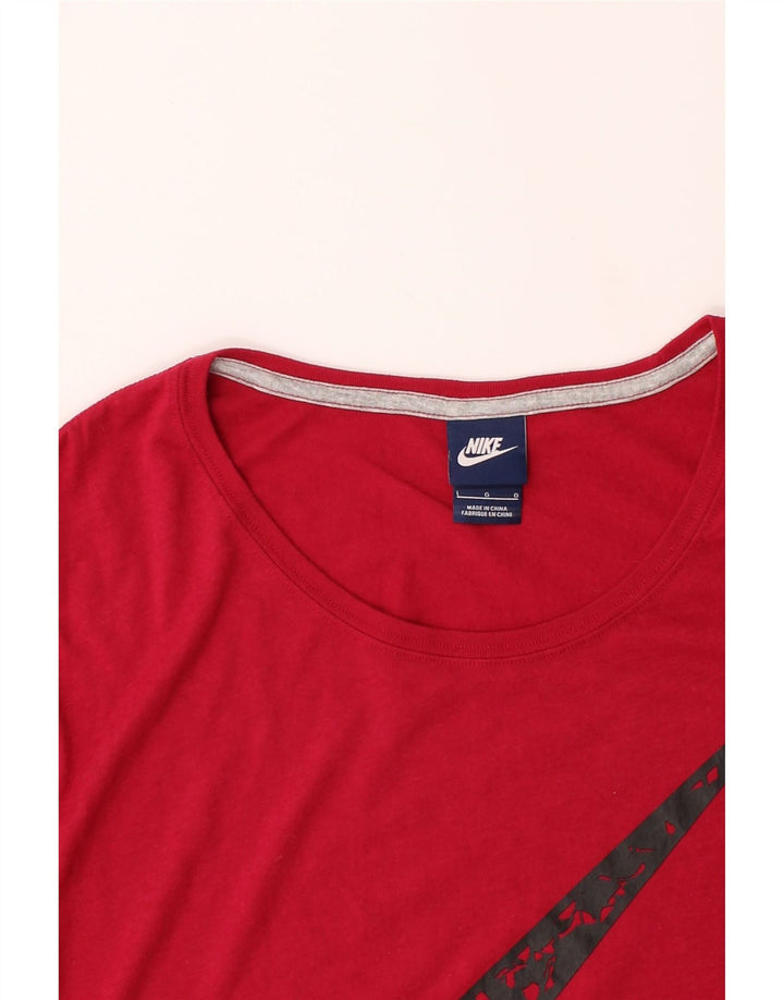 NIKE Womens Regular Graphic T-Shirt Top UK 14 Large Red Polyester Vintage Nike and Second-Hand Nike from Messina Hembry 