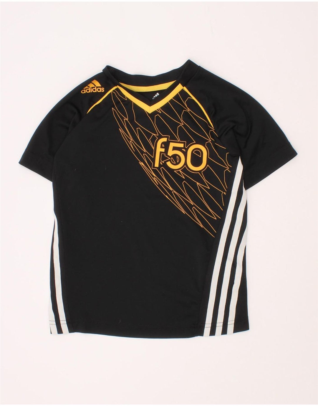 T-shirt grafica Adidas da ragazzo F50 Top 5-6 anni in poliestere nero