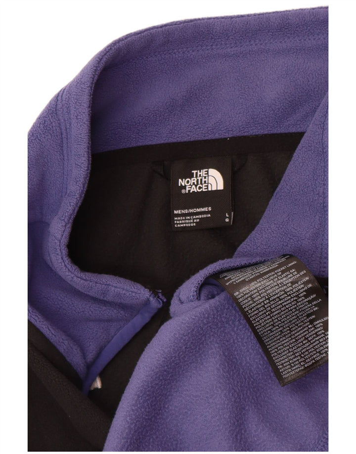 Giacca in pile da uomo The North Face UK 40 Large Viola Colourblock Poliestere