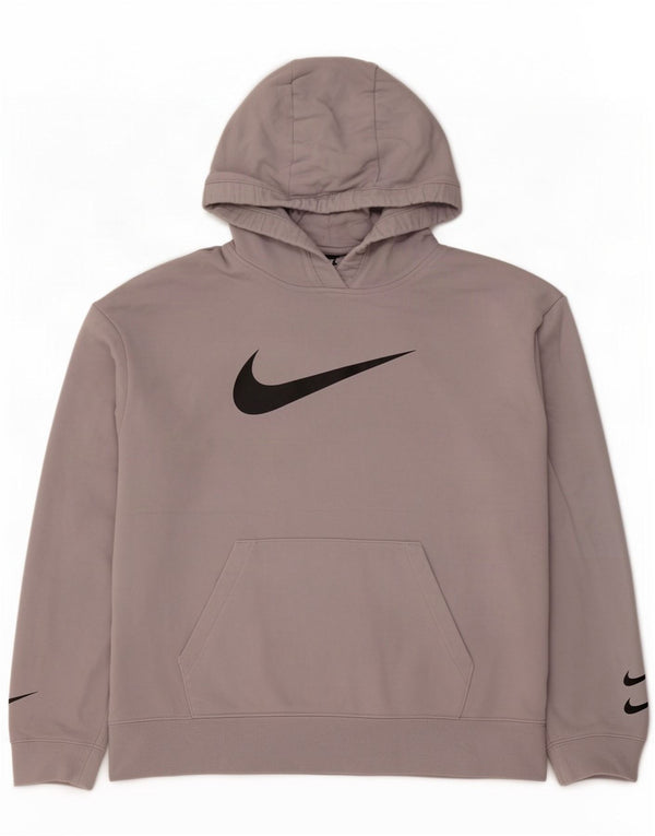 Felpa con cappuccio grafica Nike da donna UK 14 cotone viola medio
