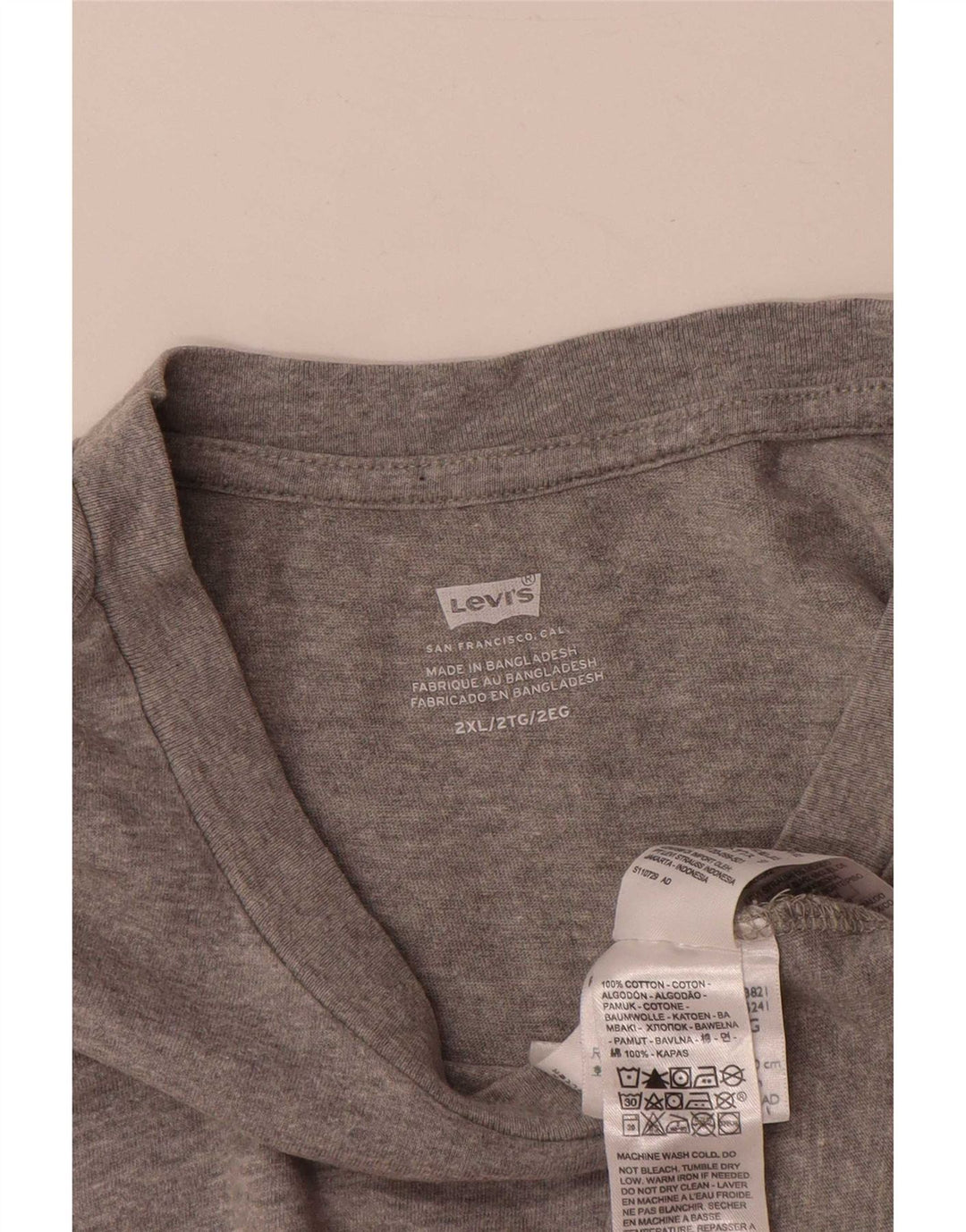 T-shirt grafica da uomo Levi's Top 2XL in cotone grigio