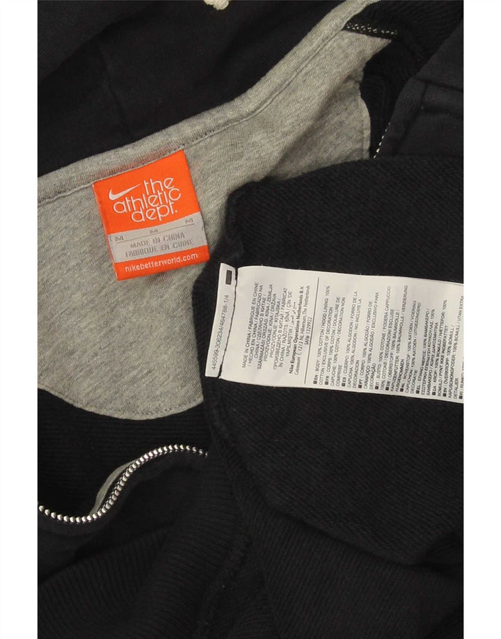 Felpa con cappuccio e zip grafica Nike da uomo in cotone blu navy medio