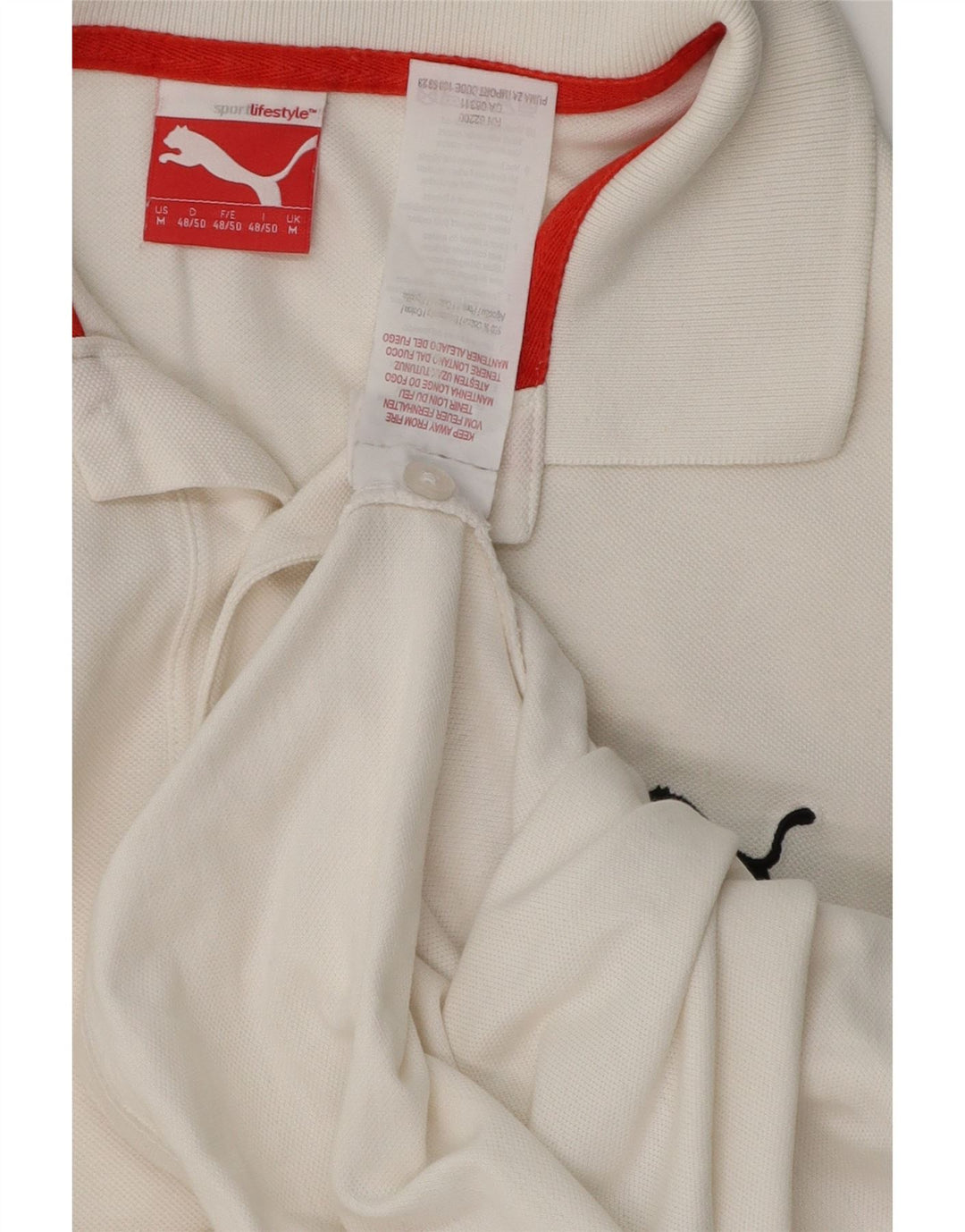 Polo da uomo Puma in cotone bianco medio