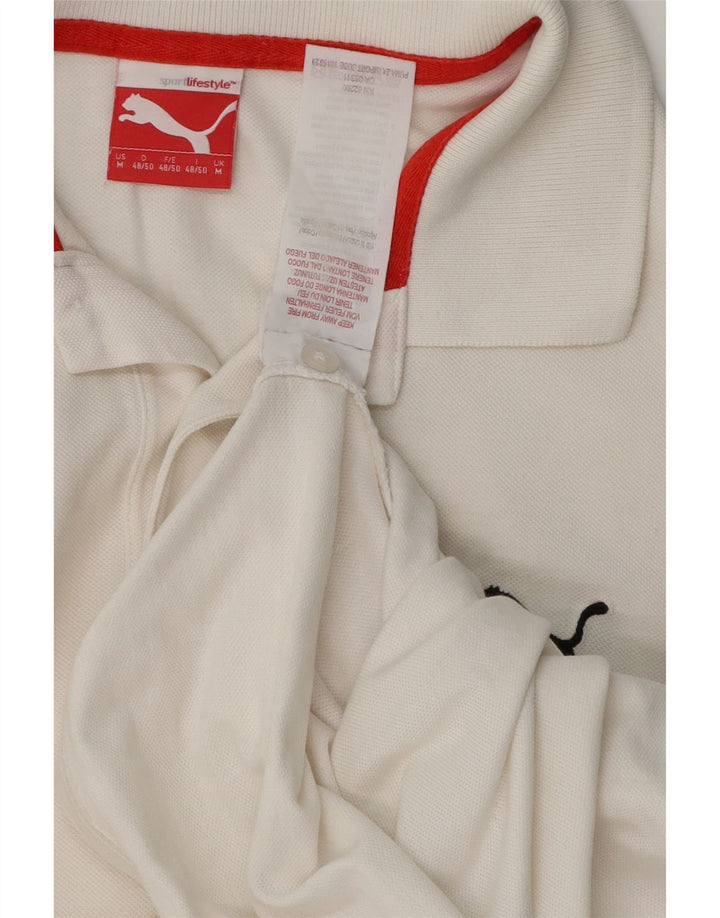 Polo da uomo Puma in cotone bianco medio