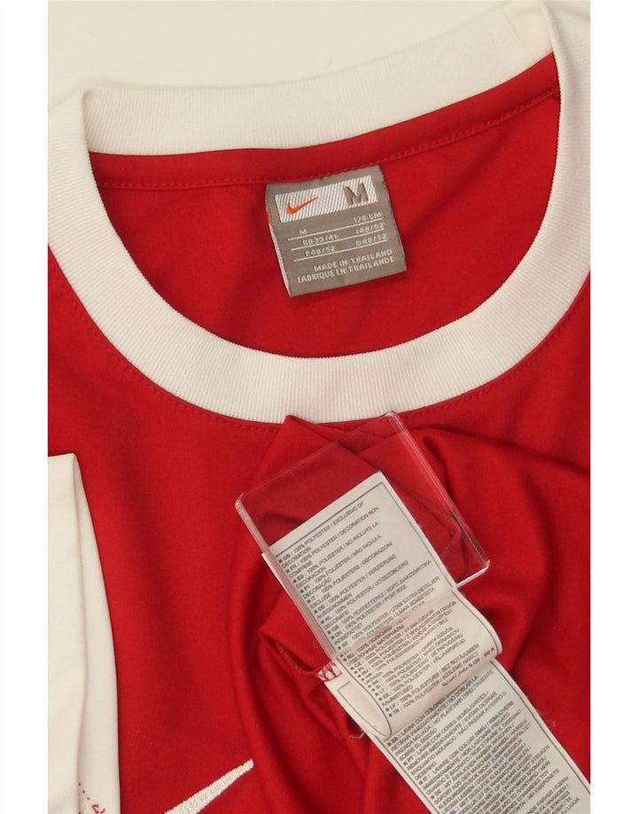 T-shirt da uomo NIKE Top UK 39/41 poliestere color block rosso medio