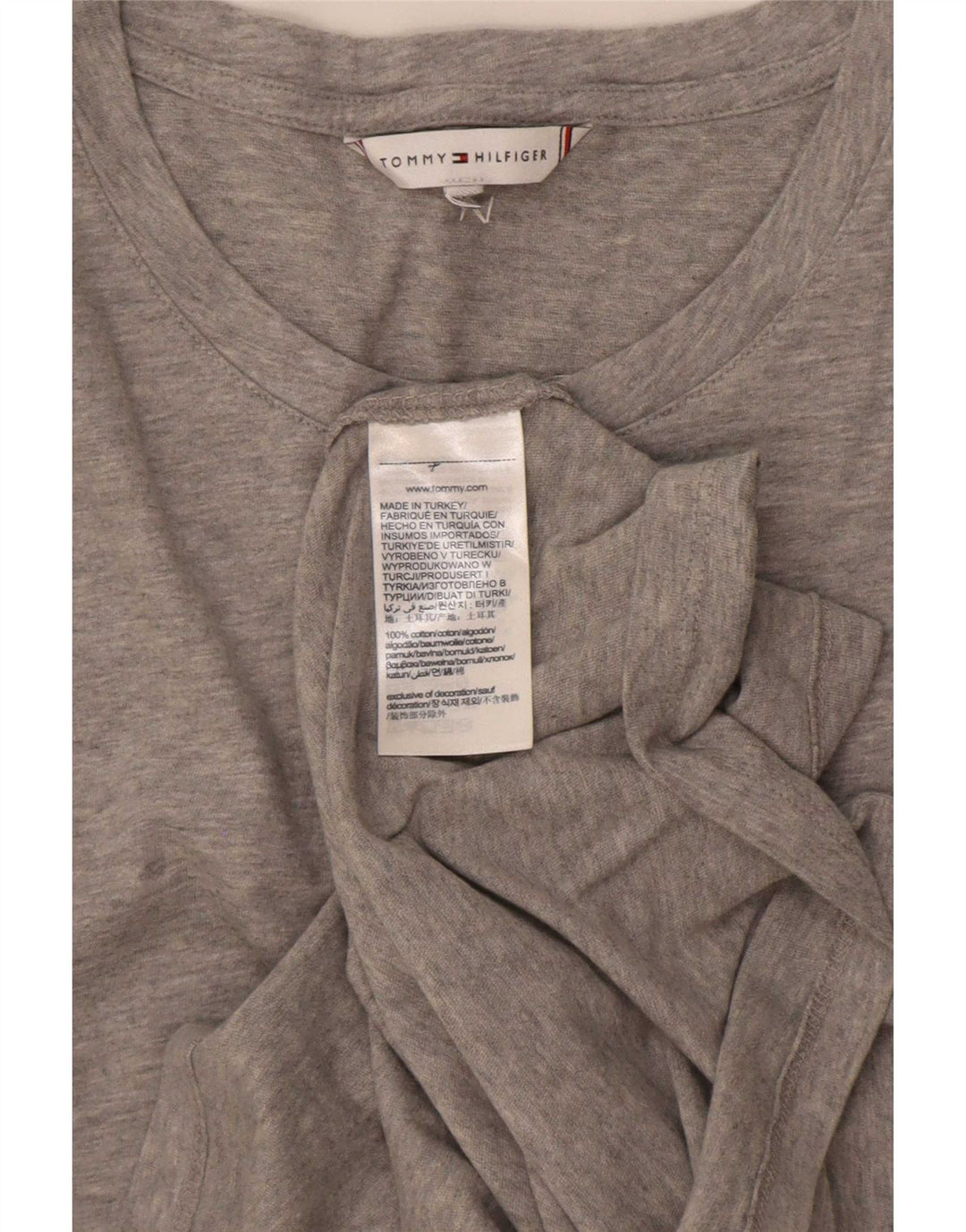T-shirt da uomo Tommy Hilfiger Top in cotone grigio medio
