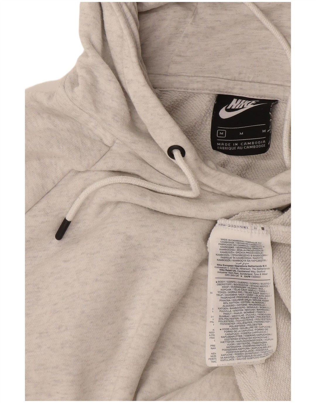 Felpa con cappuccio da donna Nike UK 14 cotone grigio medio