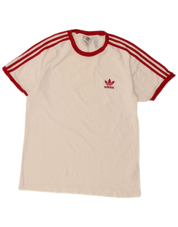 T-shirt da uomo Adidas Top grande in cotone bianco sporco