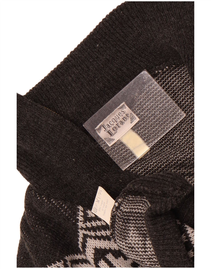 Maglione da uomo con collo con zip Jacques Lorant, grande grigio Fair Isle
