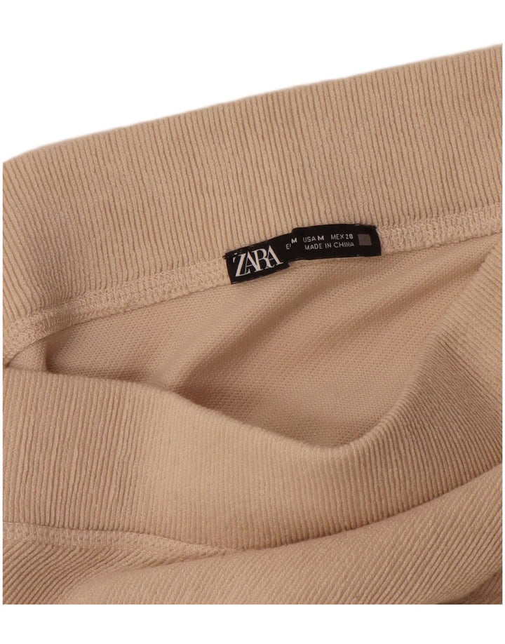 Gonna a trapezio a vita alta da donna Zara media W28 poliestere beige
