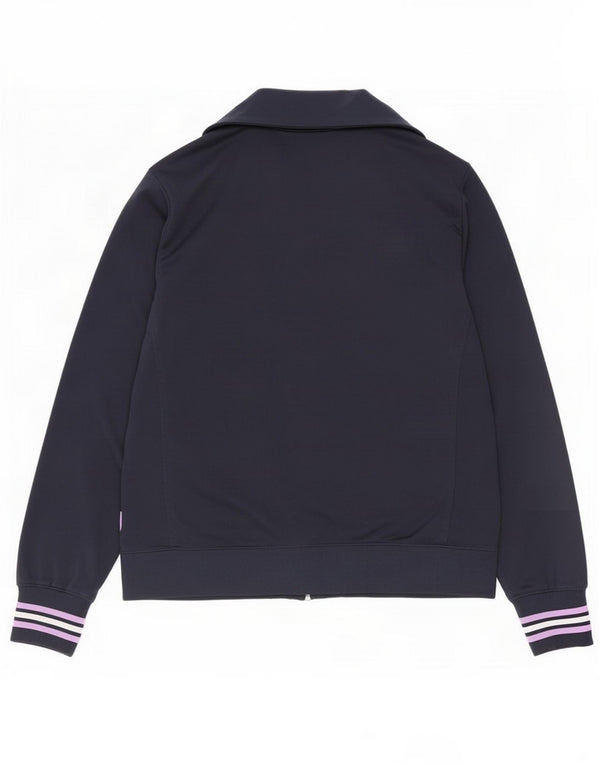 Champion Womens Tracksuit Top Jacket UK 14 Medium Navy Blue Colourblock