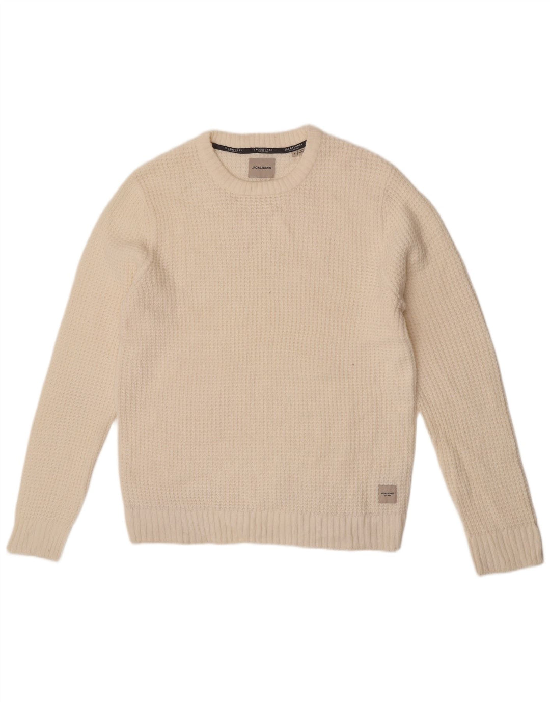 Maglione maglione girocollo da uomo Jack & Jones grande acrilico bianco
