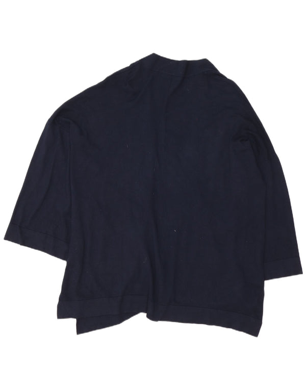 Maglione cardigan oversize con maniche a 3/4 da donna Zara UK 16 grande blu navy
