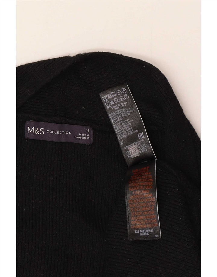 Maglione cardigan aperto oversize da donna Marks & Spencer UK 18 XL Nero