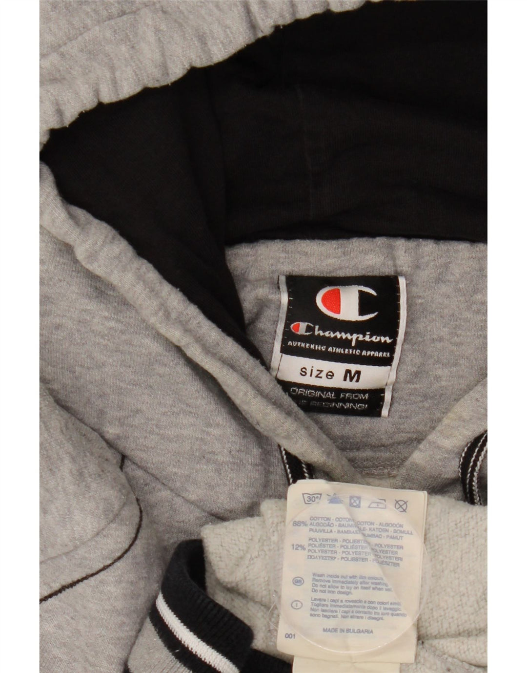 Maglione con cappuccio da uomo CHAMPION in cotone grigio medio