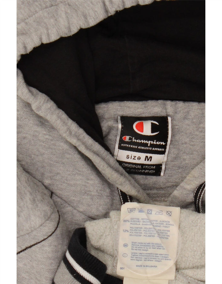 Maglione con cappuccio da uomo CHAMPION in cotone grigio medio