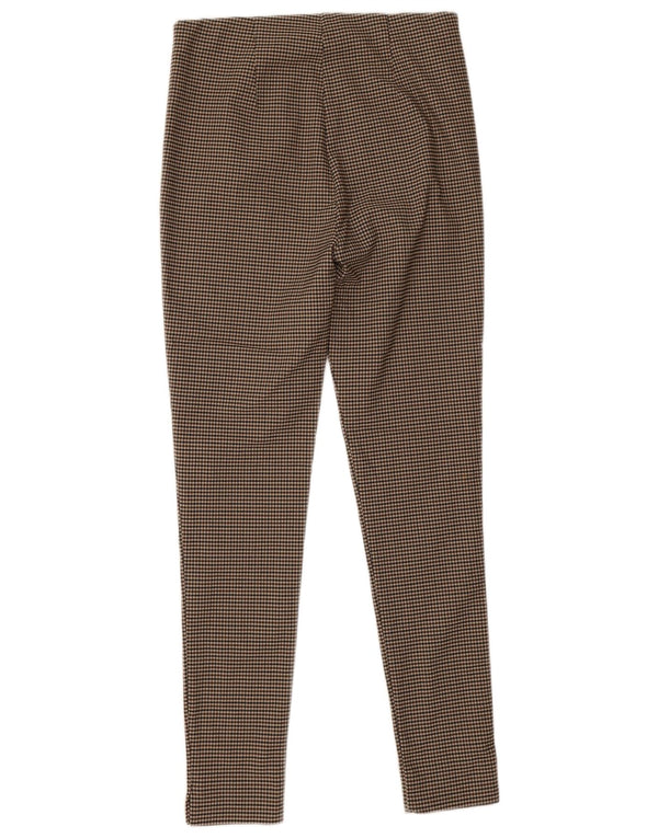 Pantaloni casual skinny da donna M&Co UK 10 Small W28 L28 Viscosa a quadri marrone