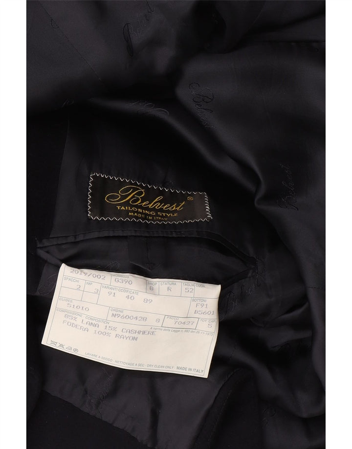 Giacca blazer doppiopetto da uomo BELVEST IT 52 XL Lana blu navy
