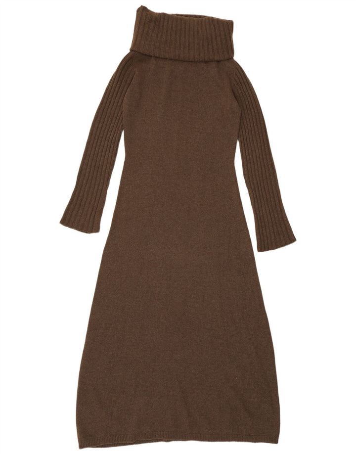Abito maglione da donna Stefanel con collo alto UK 10 piccolo marrone