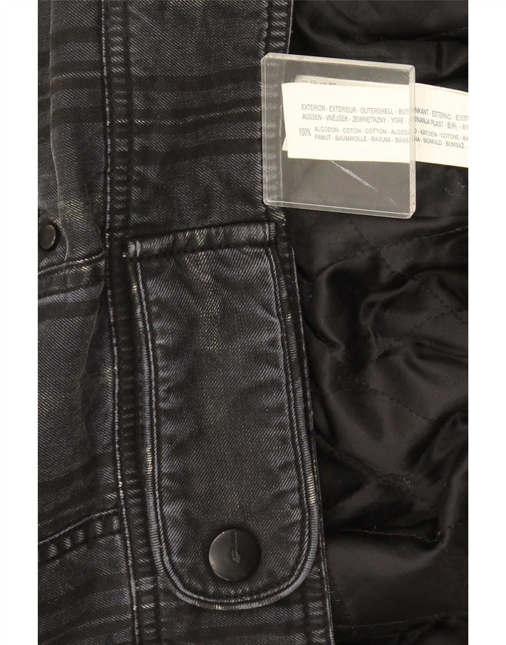 Giacca di jeans militare da uomo Zara UK 40 grande cotone grigio