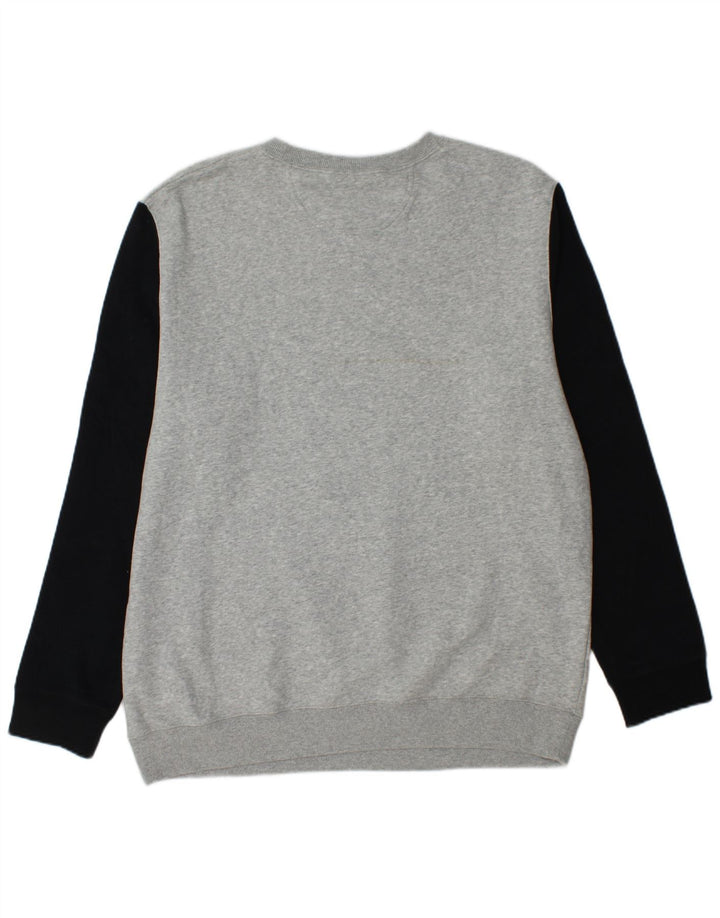 CONVERSE Felpa grafica da uomo Maglione XL Cotone color block grigio