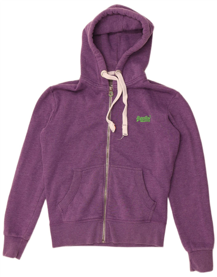 Maglione con cappuccio e zip da uomo Superdry in cotone viola medio