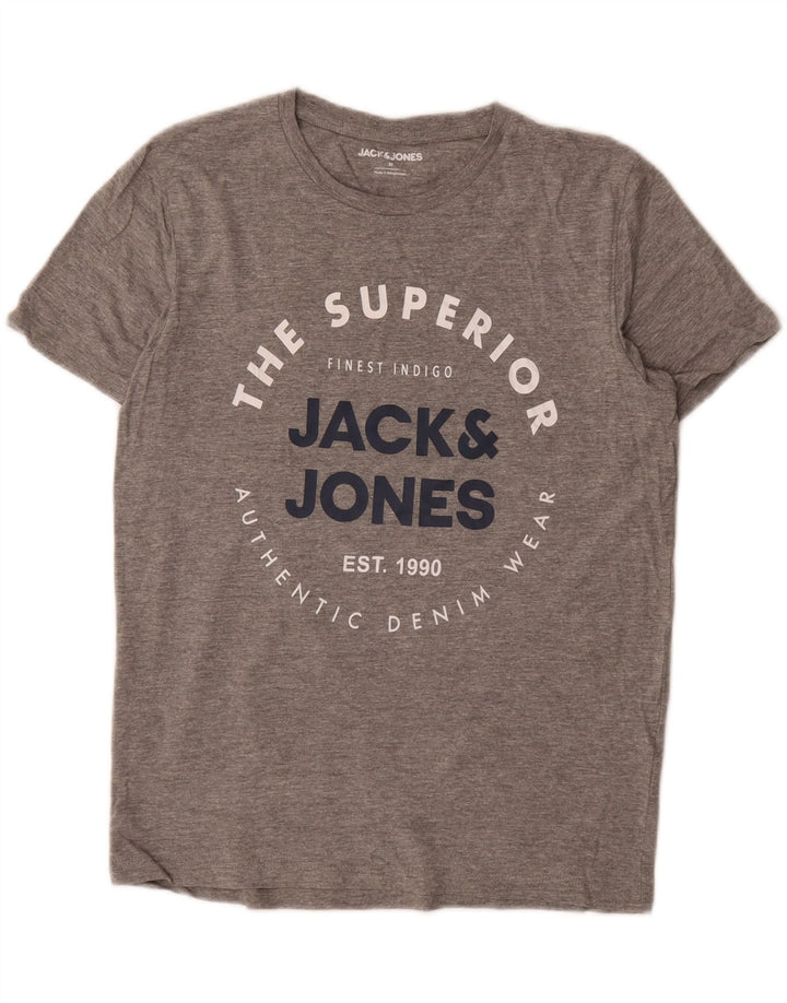 JACK & JONES T-shirt grafica da uomo in cotone grigio medio