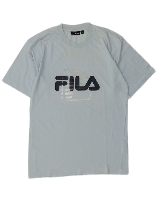T-shirt grafica da uomo Fila Top Small in cotone blu