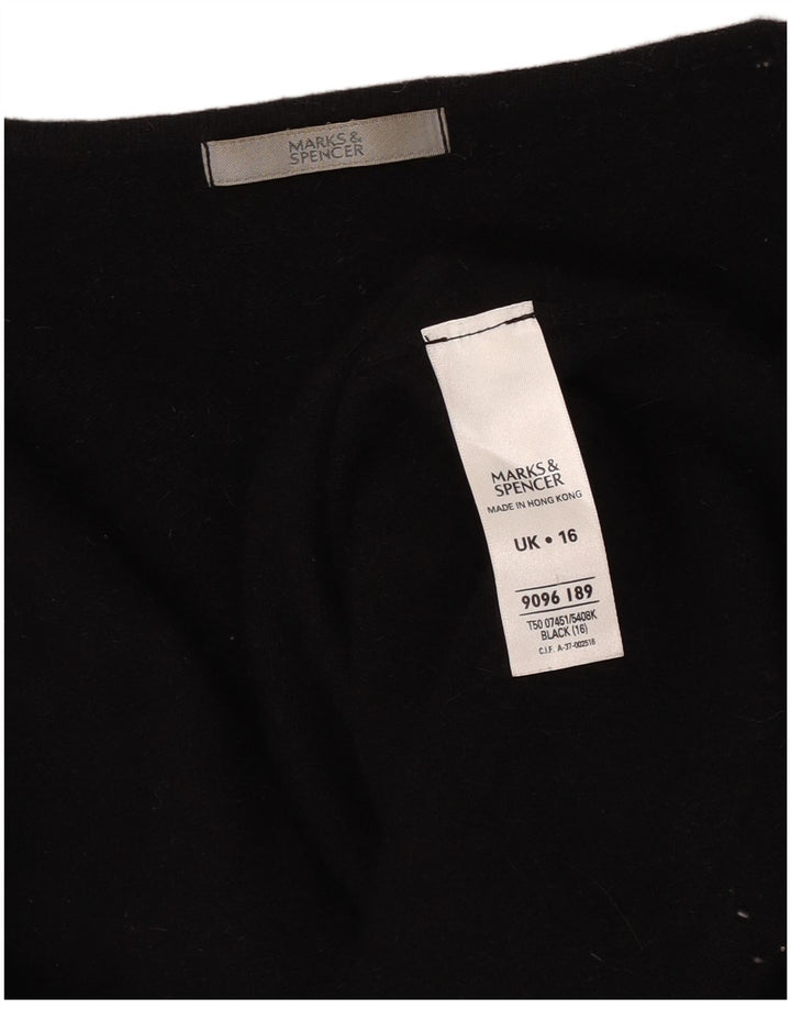 Maglione Bolero da donna Marks & Spencer UK 16 grande lana maculata nera