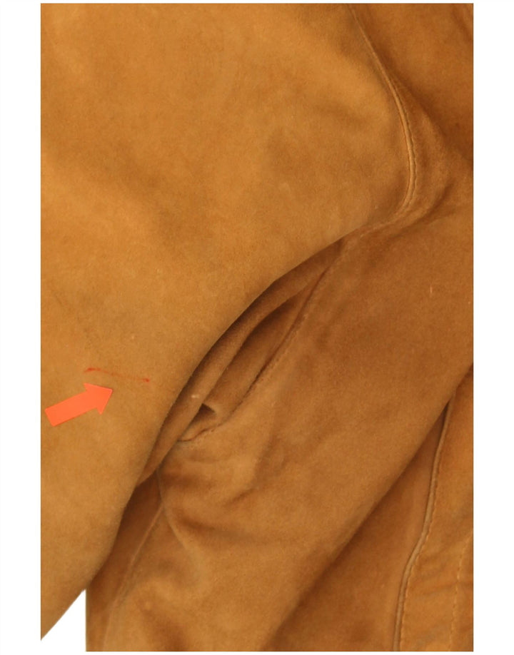 Giacca vintage in pelle scamosciata da uomo UK 40 grande in pelle marrone