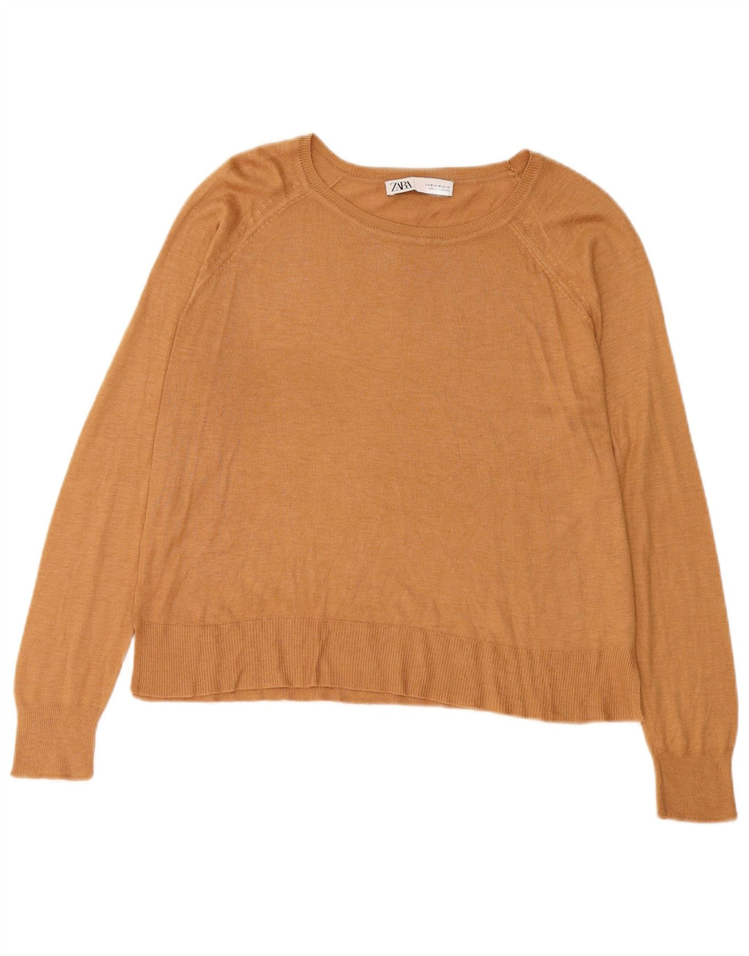 Maglione maglione con scollo a barca da donna Zara UK 14 Beige medio