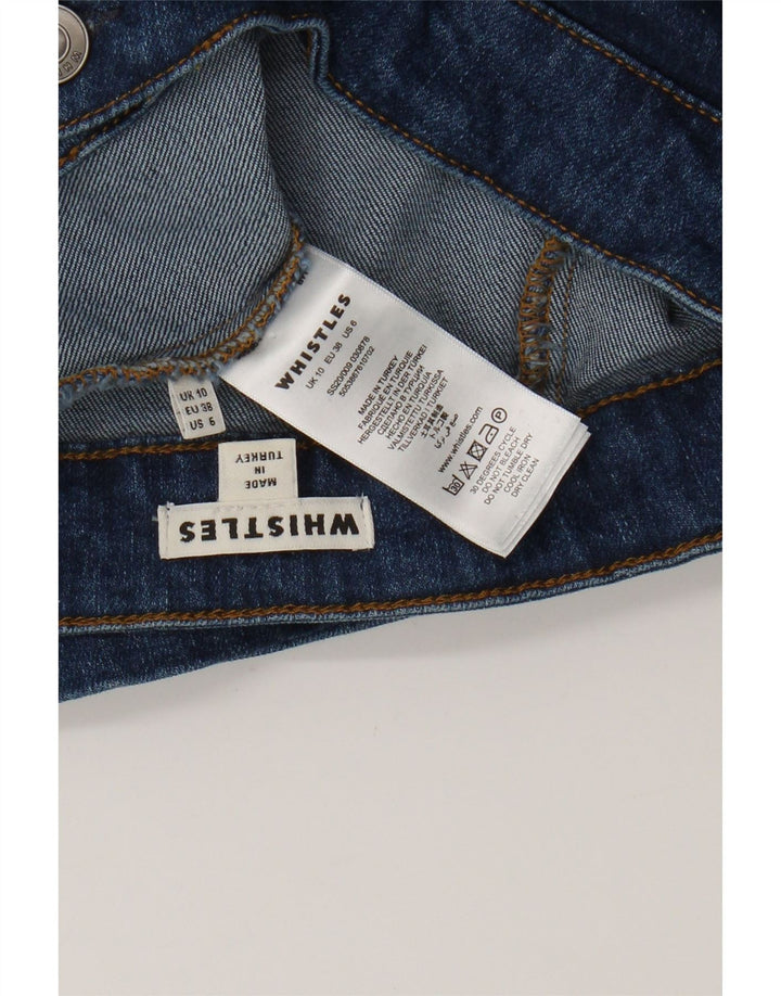 Gonna in denim da donna WHISTLES UK 10 piccola W28 cotone blu