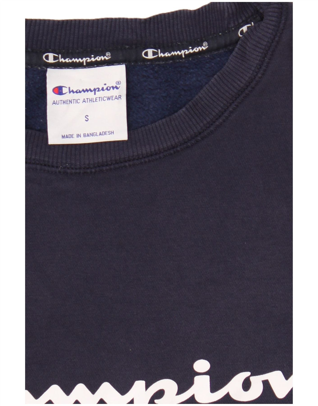 Felpa grafica da uomo Champion, piccola, in cotone blu navy