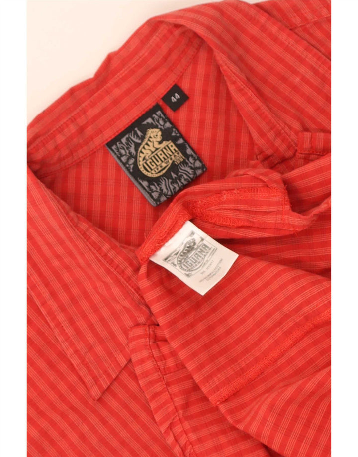 Camicia senza maniche da donna Iguana IT 44 Cotone a quadri rosso medio