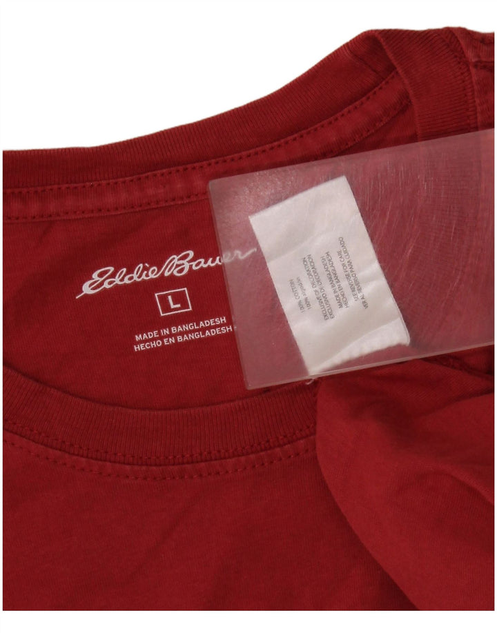 T-shirt da uomo Eddie Bauer Top grande in cotone rosso