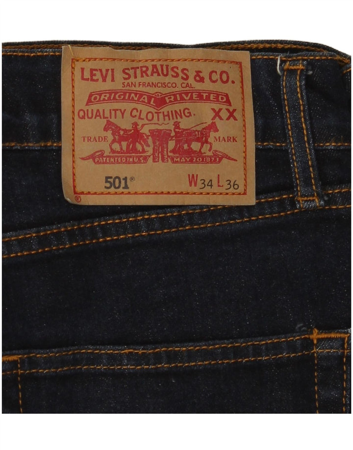LEVI'S Jeans dritti da uomo 501 W34 L27 cotone blu navy